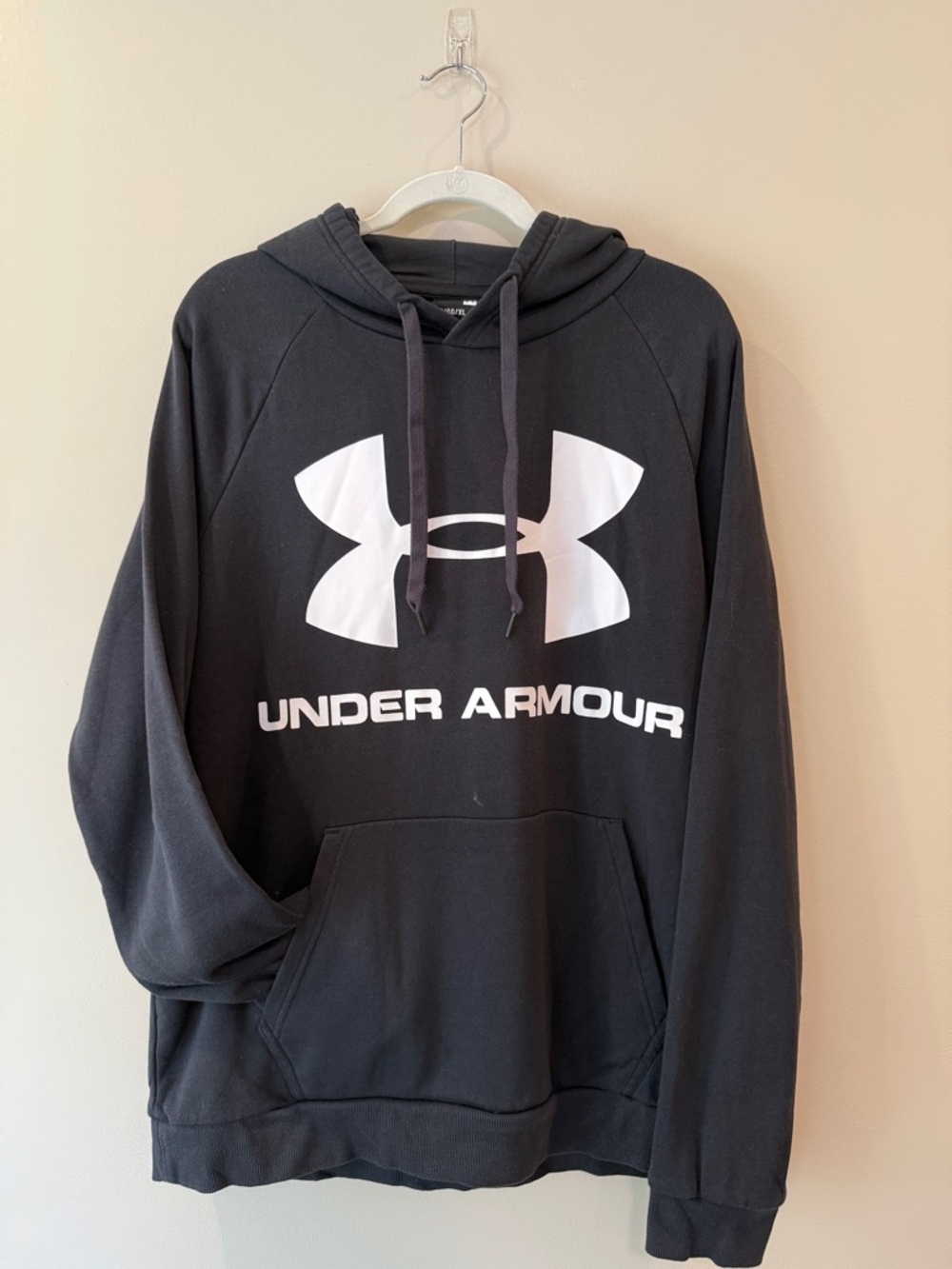 Under Armour Black Hoodie with White Logo Print